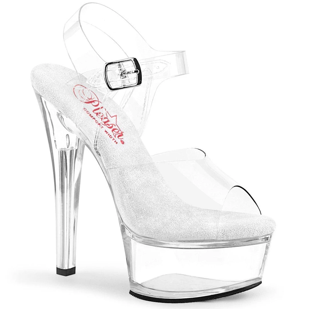 Pleaser Shoes GLEAM-608 Clear Platform Sandal 4 Pleaser Shoes GLEAM-608 Clear Platform Sandal