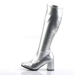 Funtasma Boots GOGO-300 Silver Metallic Stretch Pu