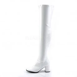 Funtasma GOGO-3000 White Stretch Patent Boots