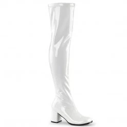 Funtasma GOGO-3000 White Stretch Patent Boots