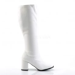 Funtasma GOGO-300WC Wide Calf White Stretch Pu Boots