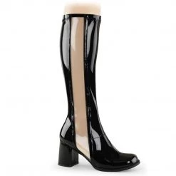 Funtasma Boots GOGO-303 Black Stretch Patent-Clear Tpu
