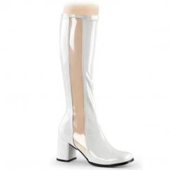 Funtasma GOGO-303 White Stretch Patent-Clear Tpu Boots