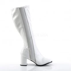 Funtasma GOGO-303 White Stretch Patent-Clear Tpu Boots