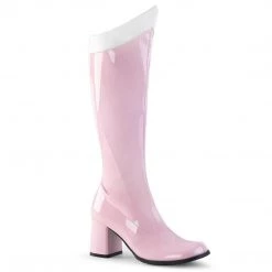 Funtasma GOGO-306 Baby Pink-White Stretch Patent