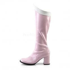 Funtasma GOGO-306 Baby Pink-White Stretch Patent