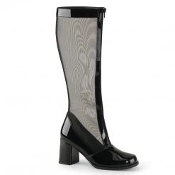 Funtasma GOGO-307 Black Stretch Patent-Mesh