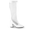 Funtasma Boots GOGO-307 White Stretch Patent-Mesh