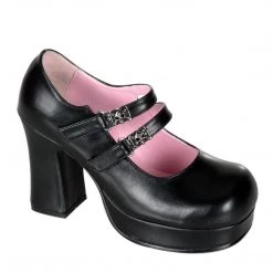 Demonia GOTHIKA-09 Black Vegan Leather Mary Janes Shoes