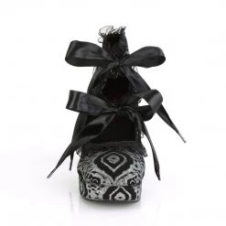 Demonia GOTHIKA-53 Black-Silver Faux Nubuck Leather Pump New Arrivals