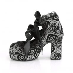 Demonia GOTHIKA-53 Black-Silver Faux Nubuck Leather Pump New Arrivals