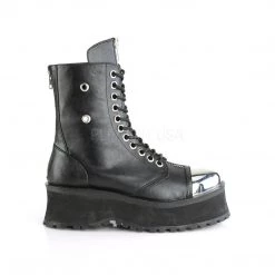 Demonia Boots GRAVEDIGGER-10 Black Vegan Leather Ankle Boot