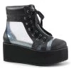 Demonia GRIP-102 Black Vegan-Clear Hologram Ankle Boot Boots