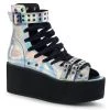 Demonia GRIP-105 Silver Hologram Sandal
