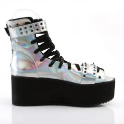 Demonia GRIP-105 Silver Hologram Sandal