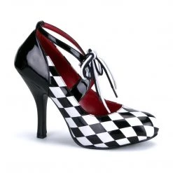 Funtasma HARLEQUIN-03 Black-White Patent-Checkers