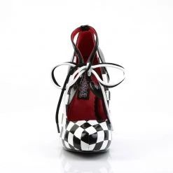 Funtasma HARLEQUIN-03 Black-White Patent-Checkers