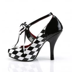 Funtasma HARLEQUIN-03 Black-White Patent-Checkers