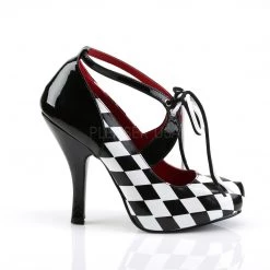 Funtasma HARLEQUIN-03 Black-White Patent-Checkers