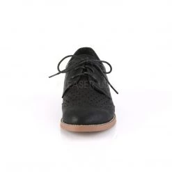 Pin Up Couture Shoes HEPBURN-26 Black Faux Leather