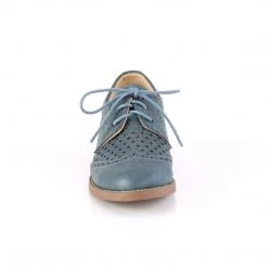 Pin Up Couture HEPBURN-26 Stone Blue Faux Leather