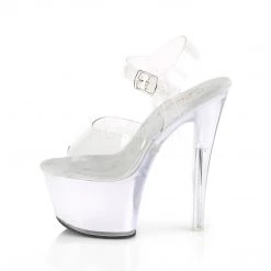 Pleaser ILLUMINATOR-708 Clear/White Glow Platform Sandal New Arrivals