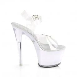 Pleaser ILLUMINATOR-708 Clear/White Glow Platform Sandal New Arrivals