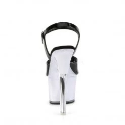 Pleaser ILLUMINATOR-709 Black Patent/White Glow Platform Sandal Shoes