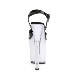 Pleaser ILLUMINATOR-809 Black Patent/White Glow Platform Sandal Shoes