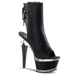 Pleaser ILLUSION-1018 Black Faux Leather Boot