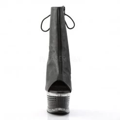 Pleaser ILLUSION-1018 Black Faux Leather Boot