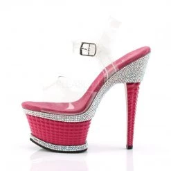 Pleaser ILLUSION-658RS Clear/Hot Pink Platform Sandal Platform Boots 10 Pleaser ILLUSION-658RS Clear/Hot Pink Platform Sandal Platform Boots
