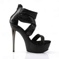 Pleaser IMPULSE-558 Black Pu-Fabric Platform Sandal