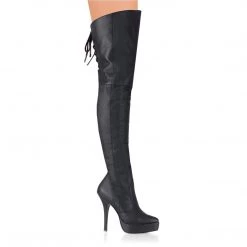 Devious Boots INDULGE-3011 Black Leather (P)