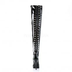 Devious Boots INDULGE-3063 Black Stretch Patent