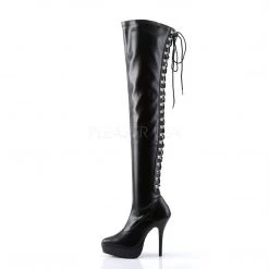 Devious INDULGE-3063 Black Stretch Pu Boots