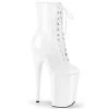 Pleaser INFINITY-1020 White Patent Ankle Boot