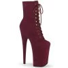 Pleaser INFINITY-1020FS Burgundy Faux Suede/Burgundy Faux Suede Ankle Boot Boots