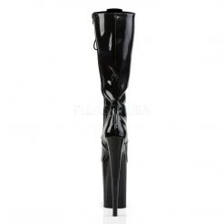 Pleaser INFINITY-2020 Black Patent Knee Boot