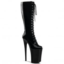 Pleaser INFINITY-2020 Black Patent Knee Boot