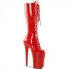 Pleaser Boots INFINITY-2020 Red Patent Knee Boot