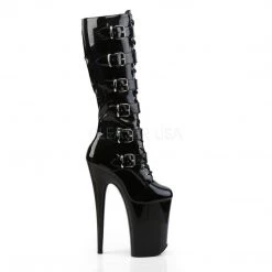 Pleaser Boots INFINITY-2049 Black Patent Knee Boot