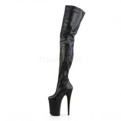 Pleaser INFINITY-4000 Black Stretch Faux Leather Boot Boots 10 Pleaser INFINITY-4000 Black Stretch Faux Leather Boot Boots