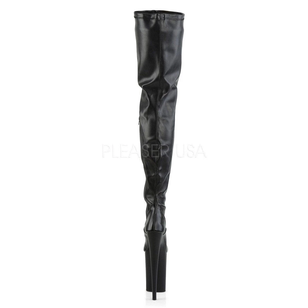 Pleaser INFINITY-4000 Black Stretch Faux Leather Boot Boots 6 Pleaser INFINITY-4000 Black Stretch Faux Leather Boot Boots
