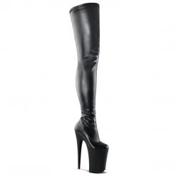 Pleaser INFINITY-4000 Black Stretch Faux Leather Boot Boots 13 Pleaser INFINITY-4000 Black Stretch Faux Leather Boot Boots