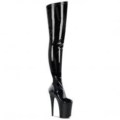 Pleaser INFINITY-4000 Black Stretch Patent Boot