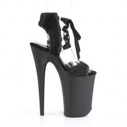 Pleaser INFINITY-900-14 Black Quilted Faux Leather Platform Sandal