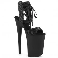 Pleaser INFINITY-900-14 Black Quilted Faux Leather Platform Sandal