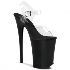Pleaser INFINITY-908 Clear/Black Platform Sandal