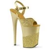 Pleaser Shoes INFINITY-909-2G Gold Glitter/Gold Glitter Platform Sandal